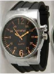 315 Collection Men's Black/Orange Watch Silver